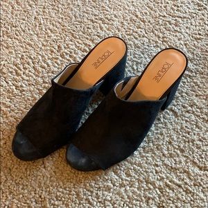 Black mules, barely worn